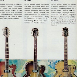 Höfner Elektro - Gitarren guitar folded brochure, made in Germany 3a