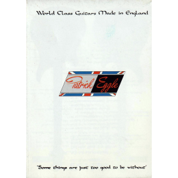 1992 Patrick Eggle 'World class guitars made in England' folded guitar brochure