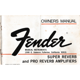 Fender Super reverb & pro reverb amplifiers owners manual 1970 made in USA