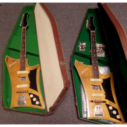 Perl Gold box guitar pair