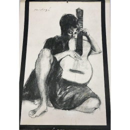 Original? signed drawing made by Gerald Fairclough for Goya guitars!