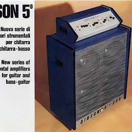 Binson 5 200 watt, 100 watt Instrumental amplifier folded brochure 4 pages - Italian, English, French, German 24,5x17cm - 39 euro!