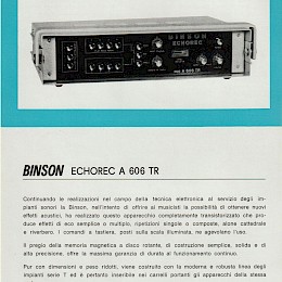 Binson Echorec A 606 TR doublesided flyer - Italian, English, French, German 24,5x17cm - 19 euro!