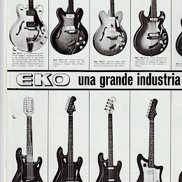 1969 Eko guitar & bass complete range folded poster 2b