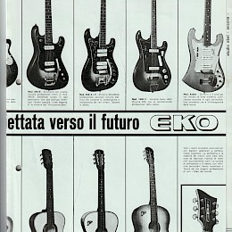 1969 Eko guitar & bass complete range folded poster 4a