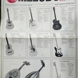 1985 Melody guitar basses full line folded brochure 4