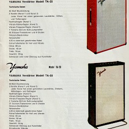 1971 Yamaha guitar, bass & amp brochure 4