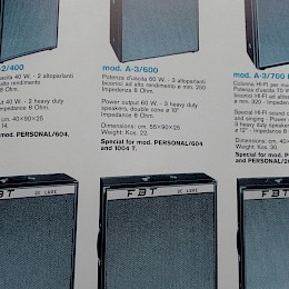 1981 FBT Microphon & accessoires product range folded brochure 29x21cm folded 6pages