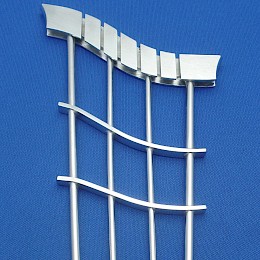1960s Höfner model 62/10 archtop guitar tailpiece, made in Germany as used by Hopf Galaxie, Höfner Commitee, Ambassador, (New) President, Bjarton, Harmony and others 2