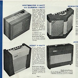 1964 Wem - Watkins Electric Music LTD Amp catalog + pricelist, made in UK3