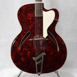 1970s Musima red perloid archtop guitar, made in East Germany 2