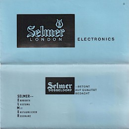 1960 70s Selmer London Düsseldorf Electronics guitar amp folded brochure 1
