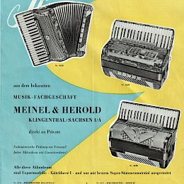 1961 Meinel & Herold Guitars Akkordeons folded brochure DDR Germany1
