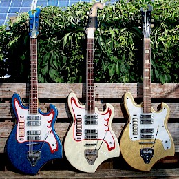 3 different versions of 60s Melody guitars including display 2