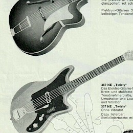 1960er Hopf guitar katalog page prospekt blatt made in Germany 2