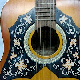 1970er Musima Kay Carmencita floral red acoustic guitar pickguard schlagbrett 2