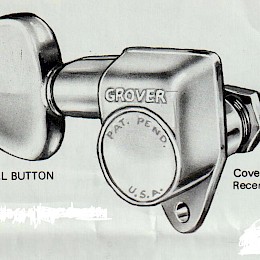 1970er gold Grover "Futura" rotomatic guitar machine head mechanik made in Ohio USA 3