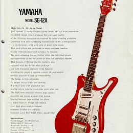 1968 Yamaha electric guitars folded brochure made in Japan 5