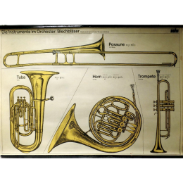 Classic orchestra music school poster Blechbläser 1965 - 1970 a