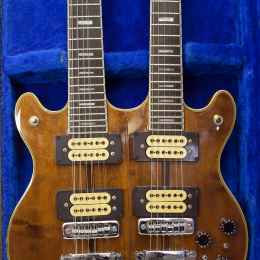 1980s Eko DM-18 doubleneck guitar including case, made in Italy! 2