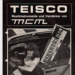 1970s Teisco for MCM instruments keyboards guitars amps folded brochure prospekt 1