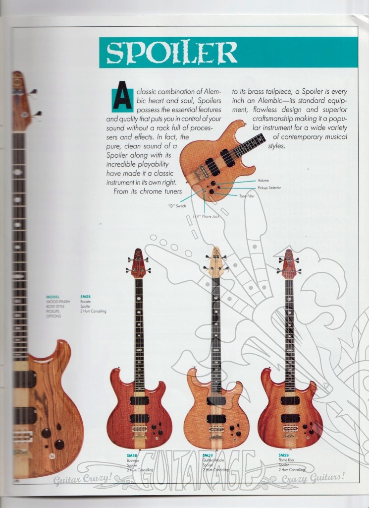 Alembic guitars & basses catalog prospekt 1989 made in USA