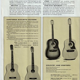 Contessa by Hohner guitar folded brochure 1970s USA 1