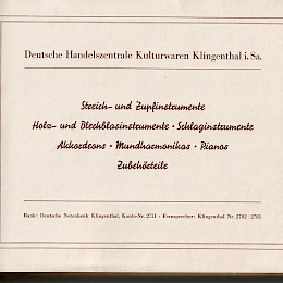 VH Musikwaren music instruments Klingenthal catalog 1951 Germany 2