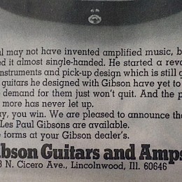 Gibson 1969 Daddy of 'em all cloth banner Gibson Les Paul Custom, Gibson Les Paul Standard 1studio proberaum mancave