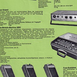 Schaller Electronic 1973 Gesangs- und geräte programm folded brochure prospekt including 1974 pricelist 3