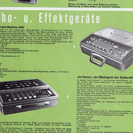 Schaller Electronic 1976 Gesangs- und geräte programm folded brochure prospekt including pricelist 2