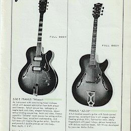 1969 Framus guitar bass folded brochure for US market! 2