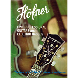 1960 - 70s Höfner fine professional guitars and electric basses catalog