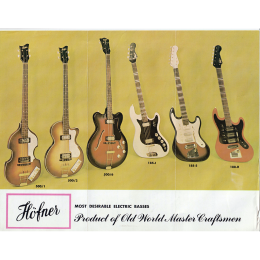 Höfner most desirable electric basses flyer brochure 1960-70s made in Germany