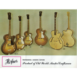 Höfner Professional acoustic guitars flyer brochure 1960-70s made in Germany