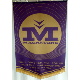 Magnatone "True dimensional sound" banner made in USA studio proberaum mancave