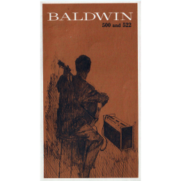 1966 Baldwin model 500 & 522 guitar bass folded brochure, made in USA