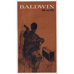 1966 Balwin model 500 & 522 guitar bass folded brochure, made in USA