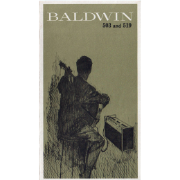 1966 Baldwin model 503 & 519 guitar bass folded brochure, made in USA