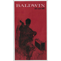 1966 Baldwin model 531 & 550 guitar bass folded brochure, made in USA