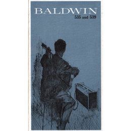 1966 Baldwin model 535 & 539 guitar bass folded brochure, made in USA