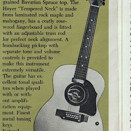 Hoyer 12string guitars folded brochure 1960er made in Germany 2b