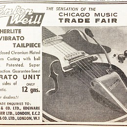 1960s Fenton Weill Featherlite tremolo tailpiece catalog picture