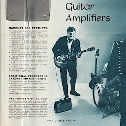 1970s Ampli-Vox Baronet guitar amp flyer, made in USA 1