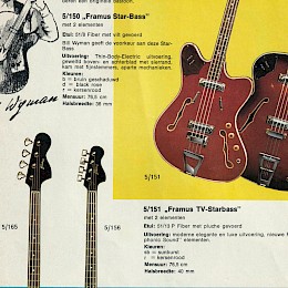 1965 Framus select program guitar bass folded brochure for Dutch market, made in Germany 1