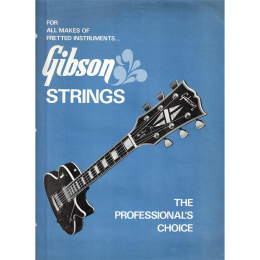 1974 Gibson strings folded brochure, made in USA
