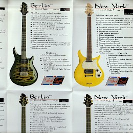 1992 Patrick Eggle 'World class guitars made in England' folded guitar brochure 1