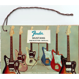 1970s Fender Mustang guitar instruction manual - hangtag, made in USA