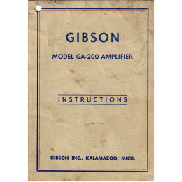 1960s Gibson GA-200 guitar amplifier instructions - hangtag, made in USA