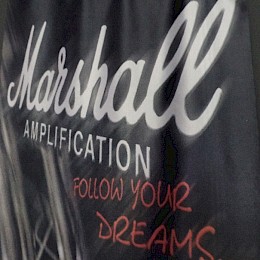Marshall Follow your dreams amplification banner 200 x 50cm b studio proberaum mancave
